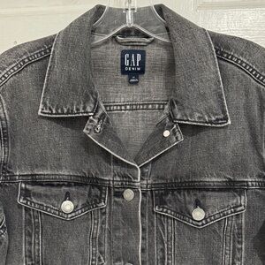 Vintage GAP Black Washed Denim Jacket For Women Size XL